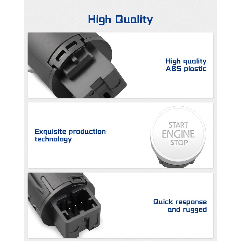ANODZU Engine Push Start Button Ignition Starter Stop Switch Fit