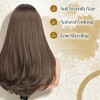 FESHFEN Long Wigs with Bangs, Synthetic Natural Looking Layered Straight