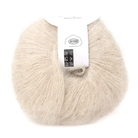 Popular Soft Mohair Knitting Angora Wool Yarn for DIY Knitting (with a Crochet)(Beige)