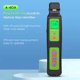 Green A-40A Live Fiber Optic identifier All-in-one Built in Visual Fault Locator 10KM and LED Light OFI Single Mode/Multi Mode Fiber Optic Cable identifier Detector FTTH Tool