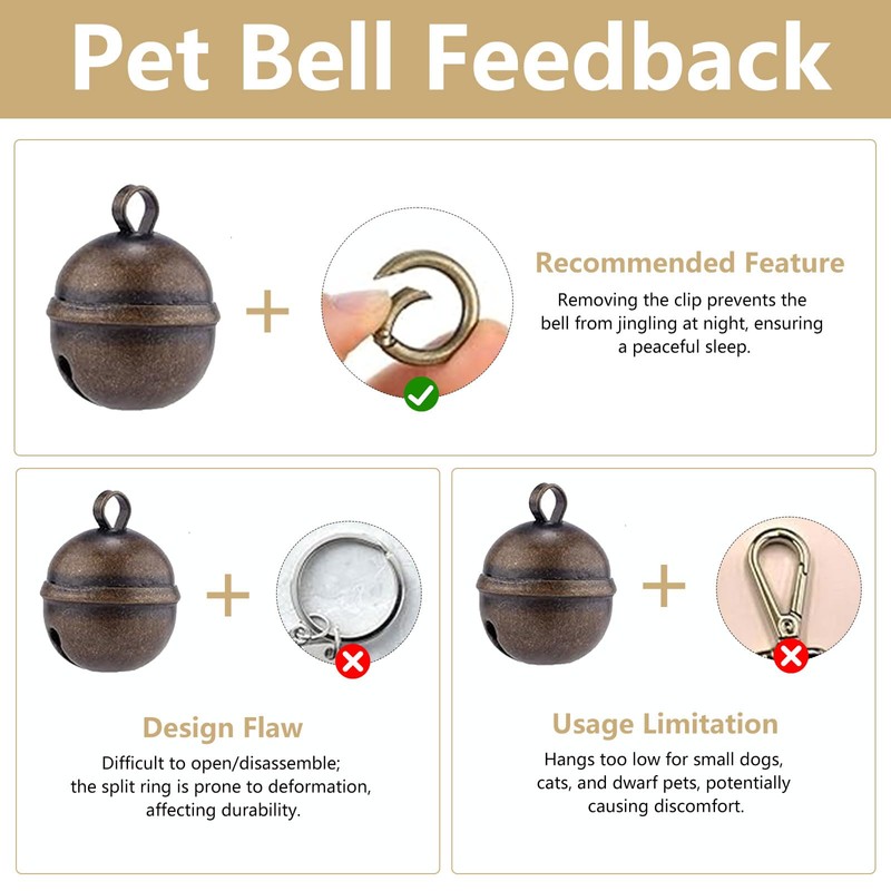 HARY 2Pcs Cat & Dog Bells for Collar Loud Vintage