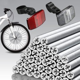 Guidre Rear Reflector Bicycle with Accessories Bicycle Accessories, Bicycle Reflectors Front and Rear, 1 Bicycle Bell + 1 x Reflectors Front + 1 x Rear (72 Reflective Spokes + Reflector)