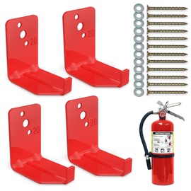 Set of 4 Fire Extinguisher Mount Bracket - 2.36″ × 1.57″ × 2.36″ Fire Extinguisher Hook, Include Screws and Gaskets, Easy to Install, Hold Up to 20 lb, Good for Workshop, Garage, or Home Use