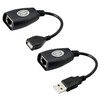 GELRHONR 2Pack USB 2.0 to RJ45 Ethernet Extender Adapter Cable,Over