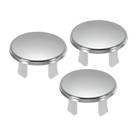 PATIKIL Sink Overflow Ring, 3Pcs Sink Trim Cover Basin Trim Insert in Hole Round Caps for Kitchen Bathroom, Silver