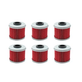 6Pack Oil Filter Compatible with CRF150R CRF250R CRF250X CRF450R CRF450X Motorcycle ATV Parts Replace 116 HF116 15412-MEN-671