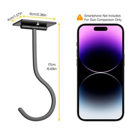 Adhesive Banana Hanger Under Cabinet: 2 Pack Sticky Banana Hooks Under Counter, Banana Holder for Hanging Kitchen Utensil, Foldable with Magnets When Not in Use, Keep Bananas Fresh, Hold 13 LB, Black