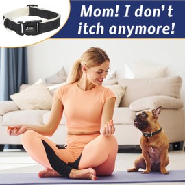 Fuzzy Friends Black Hemp Dog Collar - Hypoallergenic Dog Collar - Comfortable for Sensitive Skin or Allergies with no Harsh Dyes or Chemicals - 4 Sizes from Small to X-Large Breeds