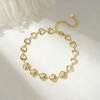 TIMEFASHION 4mm Heart Moissanite Lin Bracelet for Women (Gold)