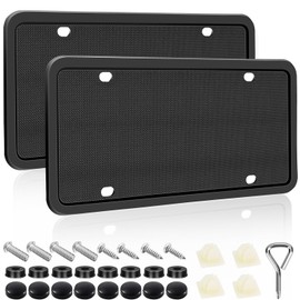 Marco de Matrícula, 2 Pack Porta Placas de Silicona para Auto, Soportes para Matrícula Universal con Orificio de Drenaje, para Resistente al óxido, a los Golpes y a la Intemperie, Fácil Instalación
