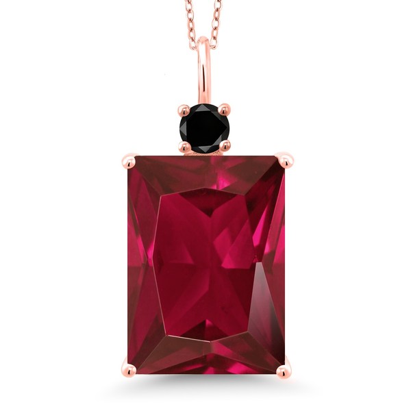 Gem Stone King 18K Rose Gold Plated Silver Created Ruby