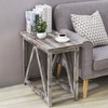 MyGift Rustic Torched Wood Farmhouse End Table, Rectangular Accent Sofa