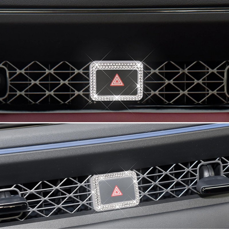 ZSJO Bling Hazard Warning Button Cover Sticker Fit for 11th