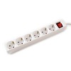 VALUE 6 Way Power Strip with Switch, White, 6 m
