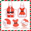 HONMOK 2pcs Christmas Apron Red Christmas Apron Women Men Cooking