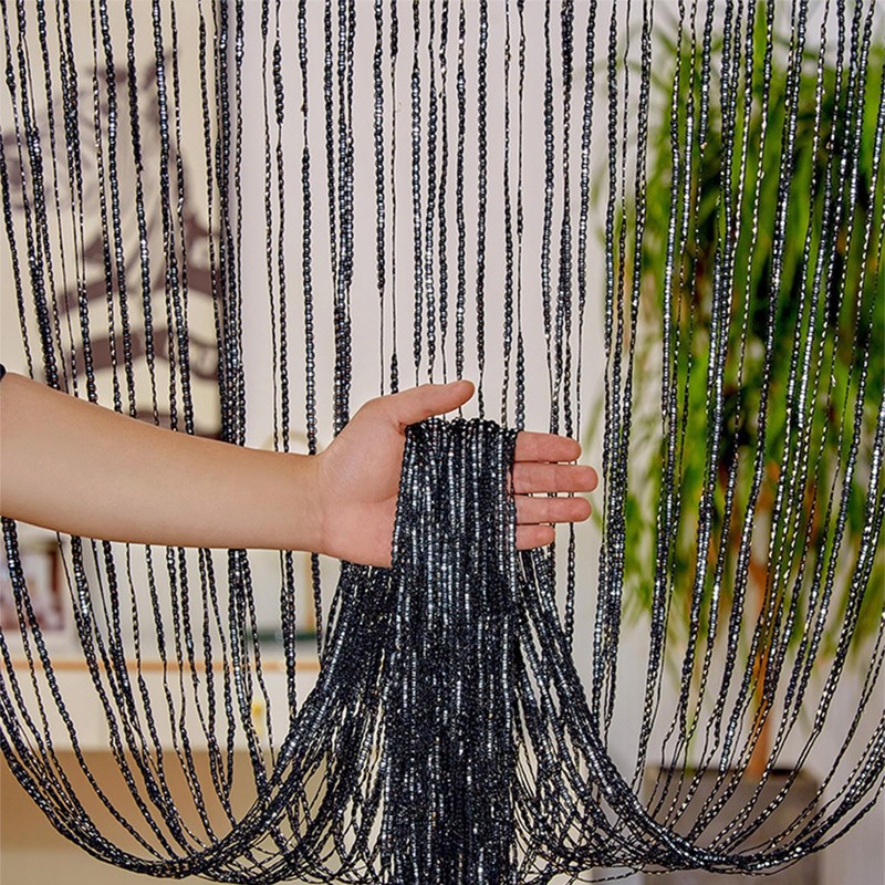 AHEJIOO Pack of 2 String Curtain Black – 100 x