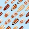 Press on Nails Almond Short Coffee gradient diamond studded Fake