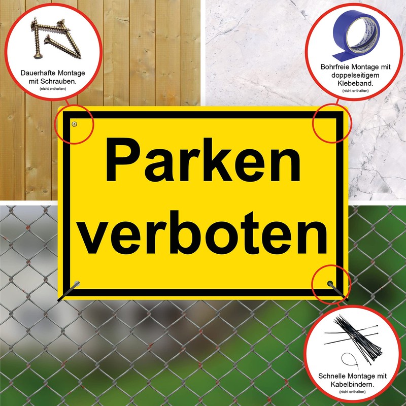 Strobo Parken verboten Sign, 20 x 30 cm, Made From