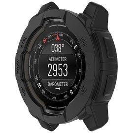 LOKEKE Kompatibel mit Garmin Instinct 3 Schutzhülle, Silikon-Schutzhülle, kompatibel mit Garmin Instinct 3, 50 mm (schwarz)