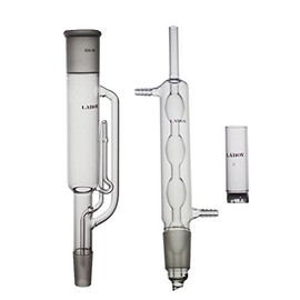 Laboy Glass Soxhlet Extraction Apparatus Set 34/45 with Soxhlet Extraction Tube,Allihn Condenser & Extraction Thimble Apparatus Set Essential Oil Extractor Organic Chemistry Lab Glassware