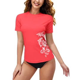 BesserBay Women's Short-Sleeved Rash Guard with Beautiful Patterns, UV Shirt Tankini, UPF 50+, S-XXL, A5, xxl