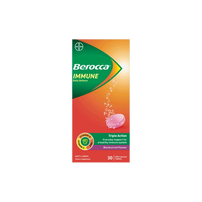 Berocca Immune Daily Defence Vitamin C, D and Zinc, Blackcurrant