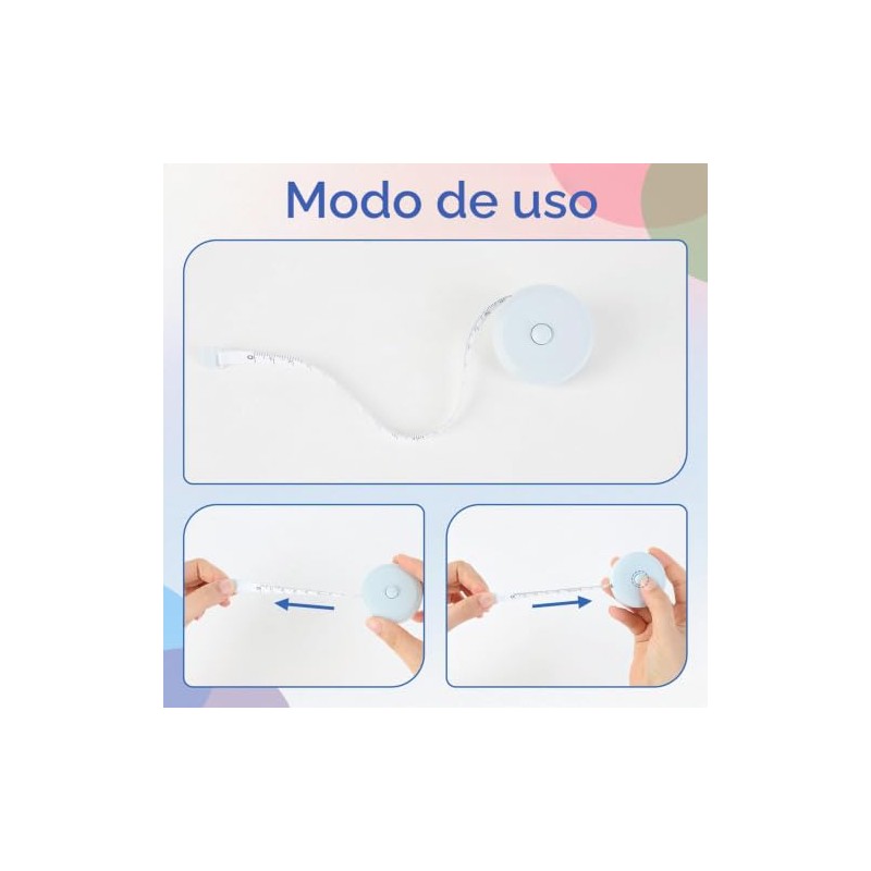 3 Pcs Cinta Medici?n, 150CM/60inch Legibilidad a Doble Cara
