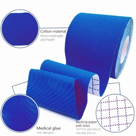Therasports 4 Inches X 10.9 Yards Blue Turf Tape Football - Extra Wide - Latex Free Sport Tape - Ultra Sticky Athletic Tape - Waterproof & Flexible
