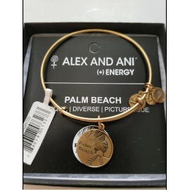 Alex & Ani PALM BEACH Russian Gold Charm Bracelet New With Tags Card & Box