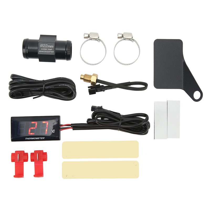 Motorcycle Digital Water Temperature Gauge Ultra Thin DC 12V LCD