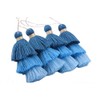 Konmay Bulk 20pcs Tri-Layered Tassels with Hanging Loop for Jewelry