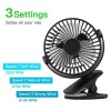 3 Speeds USB Rechargeable Mini Cooling Fan Clip On Desk