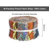 Soimoi 40Pcs African Floral Print Precut Fabrics Strips Roll Up
