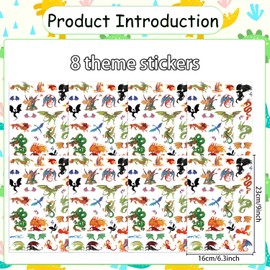 Wxiben Dragon Temporary Tattoos Stickers, 200+ Dragon Party Favor Supplies Decor, Dragon Waterproof Temporary Tattoos Stickers