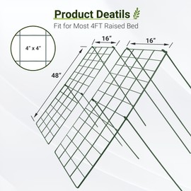Toriexon Cucumber Trellis for Garden - 4 Pack, 48" L x 16" W Garden Trellis for Climbing Plants Outdoor with Support Structures, A Frame Trellis for Climbing Vegetables Peas, Vine, Bean