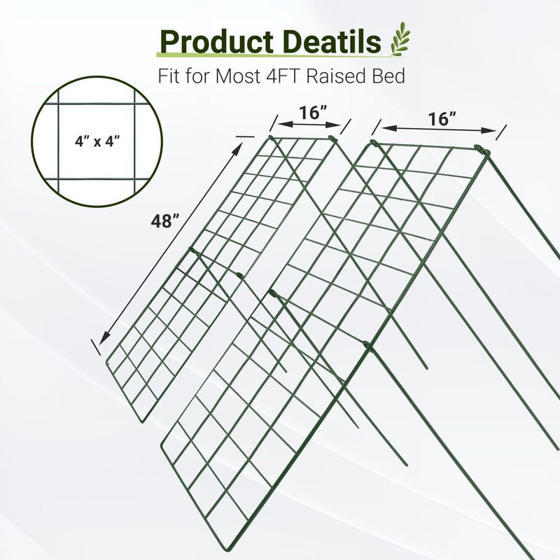 Toriexon Cucumber Trellis for Garden - 4 Pack, 48" L