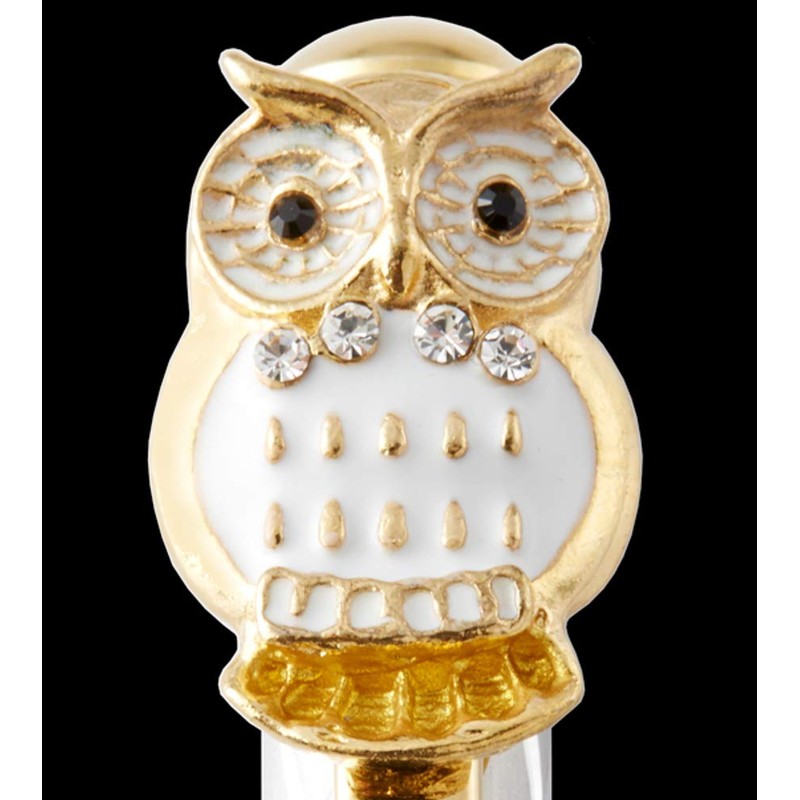 Royal Arden Ballpoint Pen Owl 3 Black 13.5cm Glitter Owl