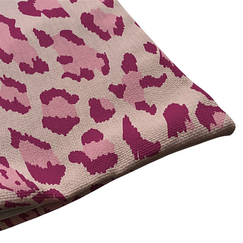 Pink Leopard Cotton Linen Decorative Throw Pillow Case Cushion Cover