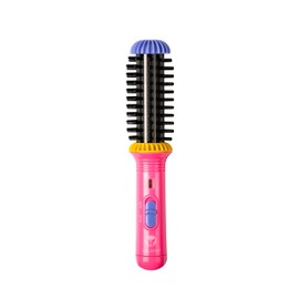 CALISTA GoGo Mini Heated Round Brush | Curl, Touch-Up, De-Frizz, and Style Hair with the Mini 7” Styling Tool | Heats to 365°F | Perfectly Designed Travel Tool | Dual Voltage (Peachy Pink)