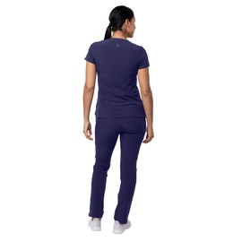 Adar Uniforms Addition Go-Basic Scrub Set For Women - Slim V-Neck Top & Skinny Cargo Pants - A9200 - Navy - 2X