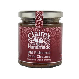 Claire's Handmade - Old Fashioned Plum Chutney (200g) - Award Winning Traditionally Made Classic English Cheese Board Treat, Suitable for Vegetarian, Vegan & Gluten Free Diets, GMO Free