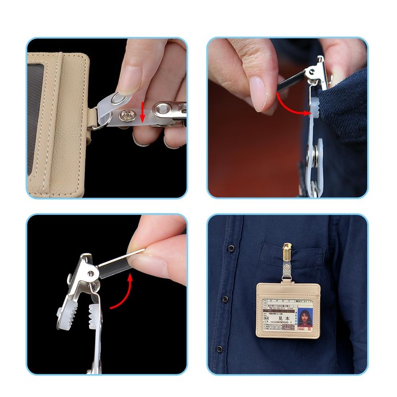 ID Card Holder - Horizontal & Vertical ID Card Case,