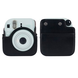 Risou Mini 12 Camera Accessories Bundles Compatible with Instax Mini 12. - Kit Includes: Camera Case/Photo Album/Filters/Wall Hanging Frames/Stickers/Pen(12 in 1) (Black)