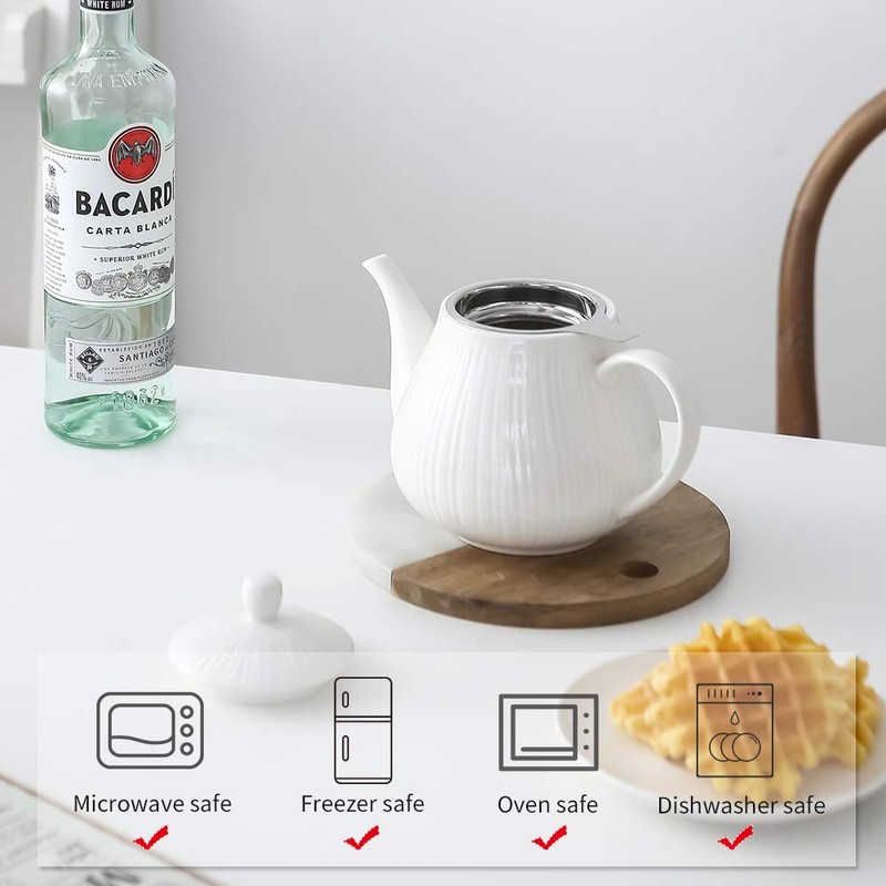 KOOV Ceramic Teapot with Infuser, 40 ounce Tea Pot with