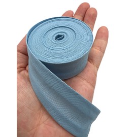 PEPPERLONELY 5 Yards 25mm (1 Inch) 100% Cotton Single Fold Bias Type Bias Binding for Sewing and Hemming Ribbon - Light Blue