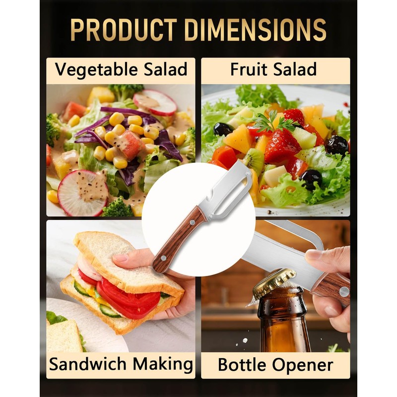 Multi-Purpose Kitchen Peeler, Sharp Stainless Steel Blade for Fruits &