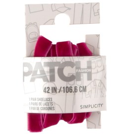 Simplicity Faux Velvet Flat Shoelaces for Sneakers and Boots, 42" Long, Hot Pink