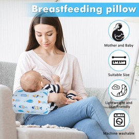 TEUOPIOE 1Pc Baby Nursing Arm Breastfeeding Pillow Soft Cotton Bottle Feeding Pillows for Newborn (Colorful Fish)