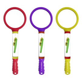 Children's Magnifying Glasses! Educational Kit for Your Little Explorer - Perfect for Classes, Feild Trips, Hikes or Playing Outside! (Set of 3 Red Purple and Yellow)