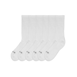 No nonsense Women's Soft & Breathable Cushioned Crew Sock 6 Pair Pack, White, One Size